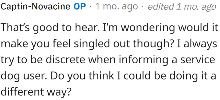 OP wanted to know more: