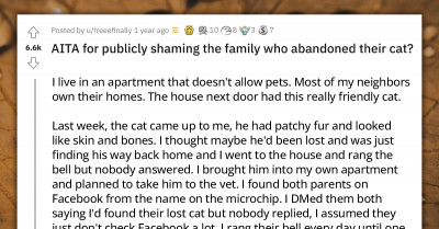 Redditor Publicly Shames Neighbor Family That Abandoned Their Cat And Left It To Die
