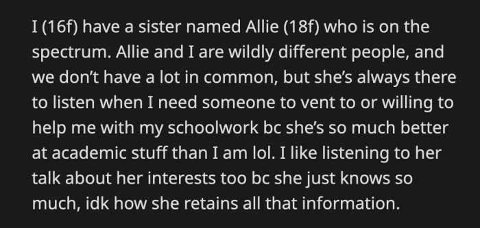 Before she could ruin the moment, OP told Allie the skeleton would look great next to her poster at their dad's house.