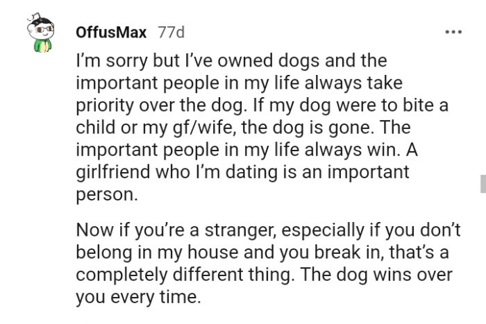 Important People Take Priority Over Dogs
