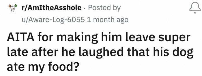 OP heated up her food, sat in an armchair, and began eating