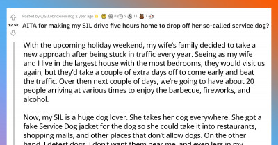 Drama Starts As Man Makes His SIL Take Back Her "Poorly Behaved Service Dog" Who She Brought To A Family Event