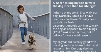 Redditor Asks If She Is Wrong For Making Her Teen Son Walk The Dog While Other Kids Are Spared