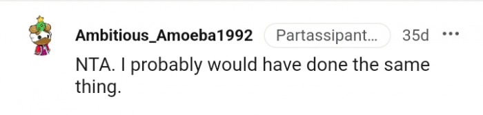 This commenter would probably have done the same thing