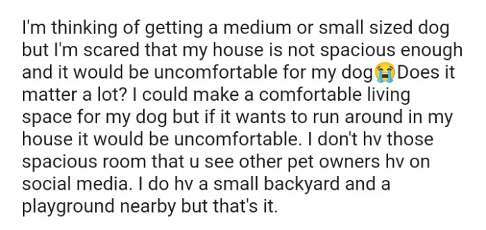 This Redditor is scared the house is not spacious enough