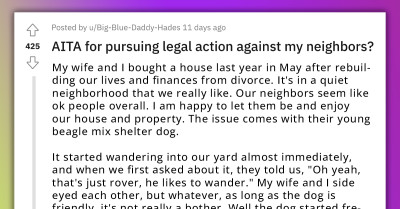 Redditor Pursues Legal Action Against Neighbors for Letting Their Aggressive Dog Wander Into His Property