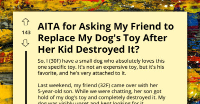 Defensive Mom Reacts After Friend Tells Her To Replace Dog’s Toy Ruined By Her Child