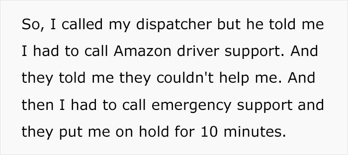 He spoke about the company's poor response after he was bitten by a dog, and when he called for help, it was no good.