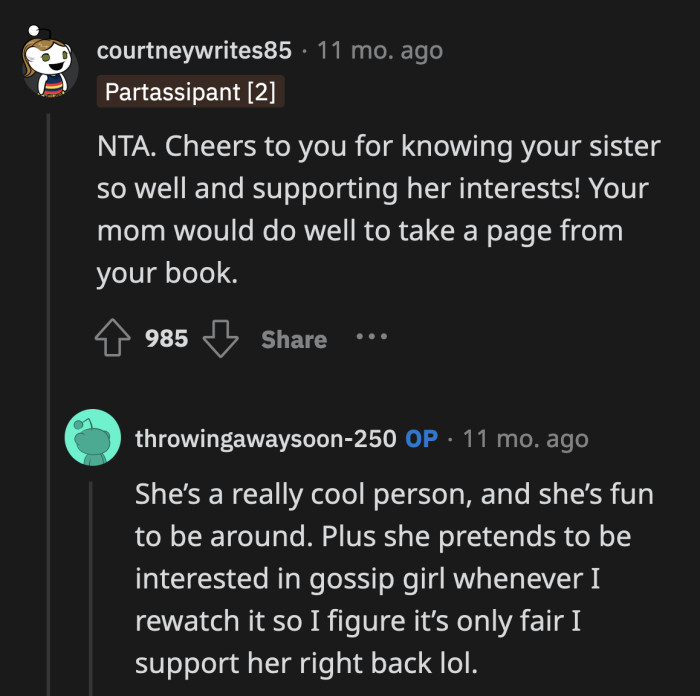 OP's mom needs to take a step back and see how her disgust at Allie's hobbies could affect her daughter's sense of self.