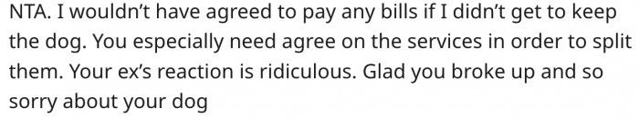 Her ex is overreacting.