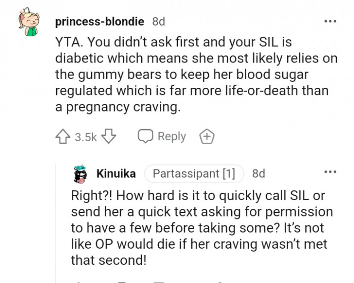 Pregnant Redditor Gets Dragged To Filth For Eating Her Diabetic SIL's Gummy Bears In Order To