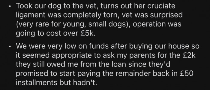 OP had to ask for her money back to deal with the new situation she found herself in.