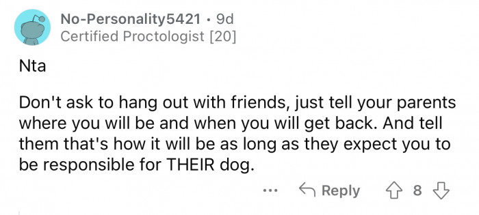 It's their dog and they should be responsible for it.