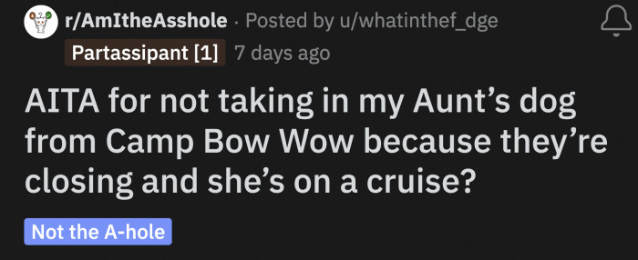 Is OP wrong for not picking up the dog?