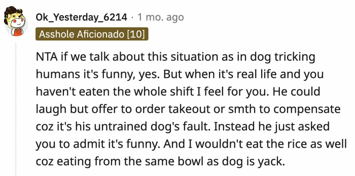 The boyfriend's dog didn't listen to OP when she asked it to leave