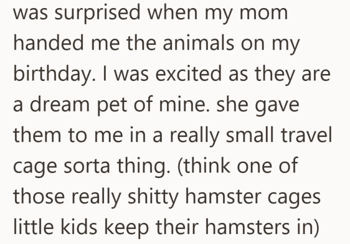 A dream pet moment, slightly undercut by a cage that looked temporary at best.