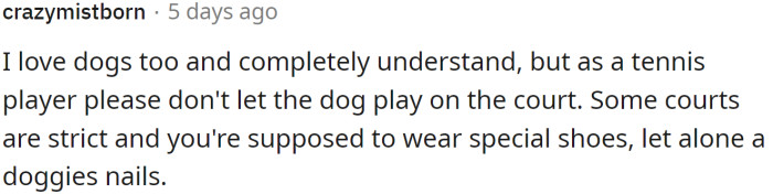 One tennis player said: