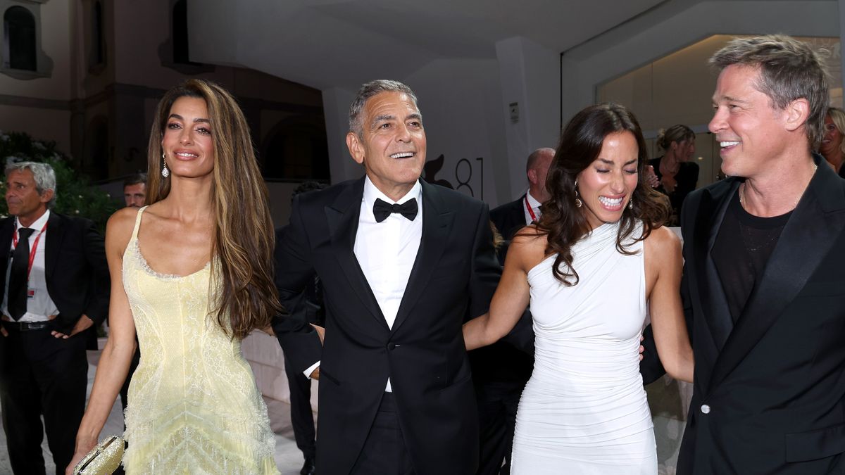 Amal Clooney, George Clooney, Ines de Ramon, and Brad Pitt graced the red carpet at the