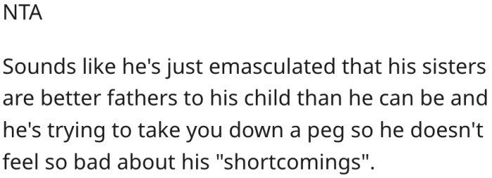 2. Her brother-in-law feels unhappy for not being able to meet his child's needs.