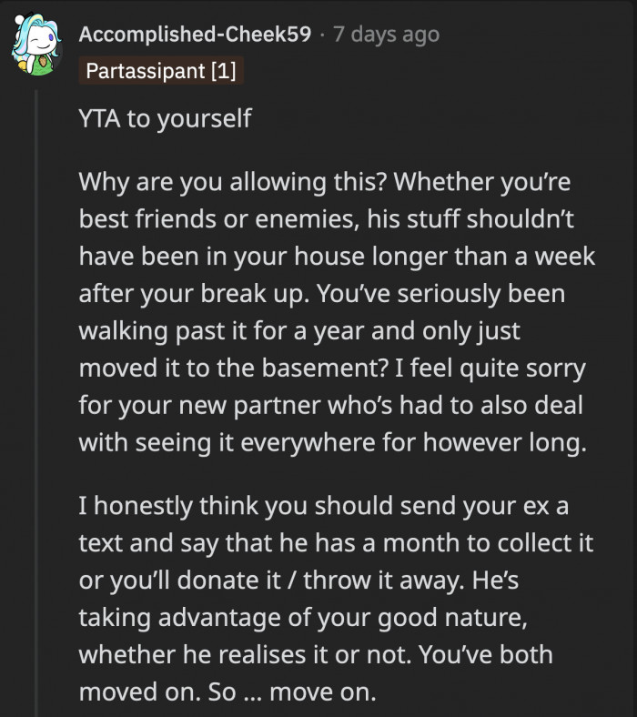 The only person OP is being mean to, is herself by letting this go on for a long time
