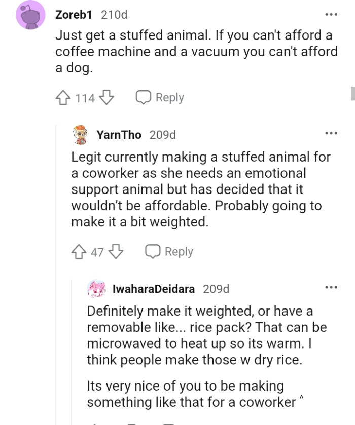 This person should just get a stuffed animal