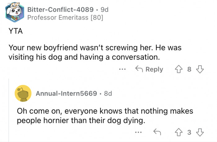 He wasn't "screwing her."