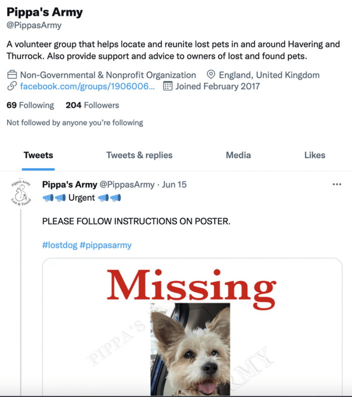 Pippa's Army can be found on Twitter