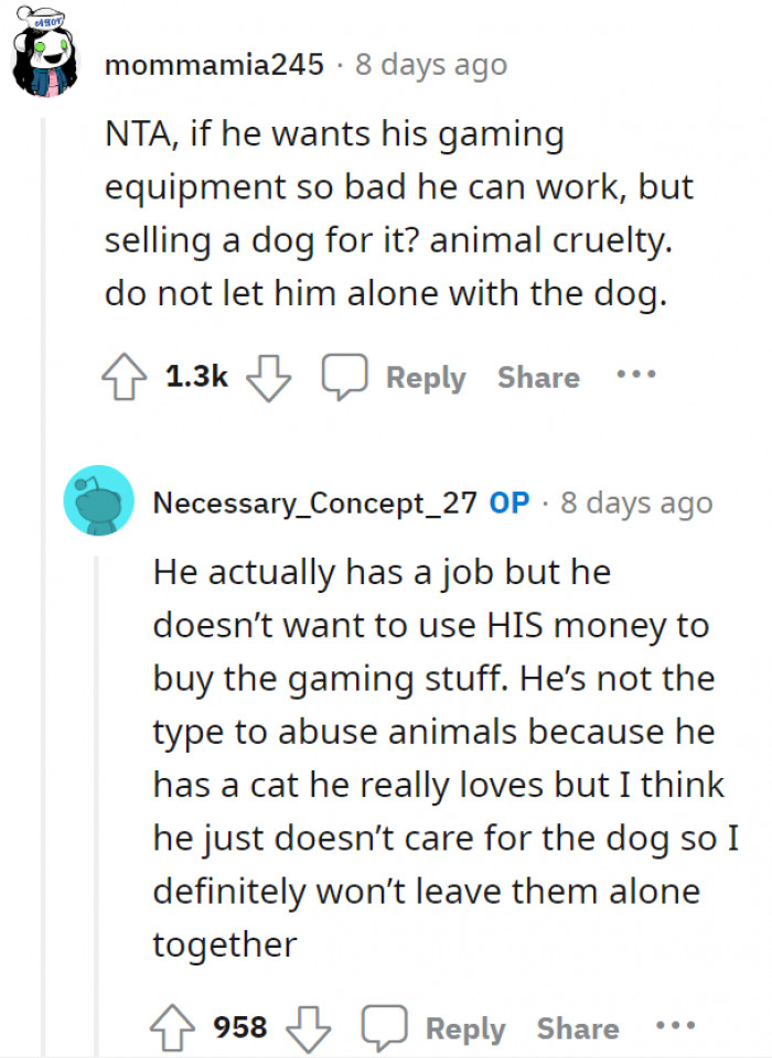 Oh, news flash—the son actually has a job and COULD afford to take care of the dog.