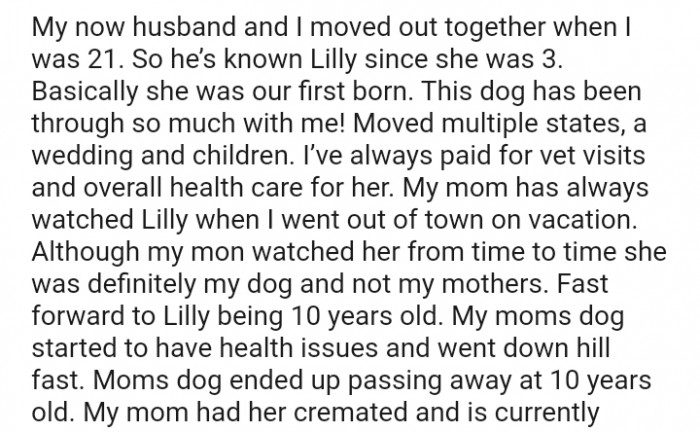 My mom's dog started to have health issues