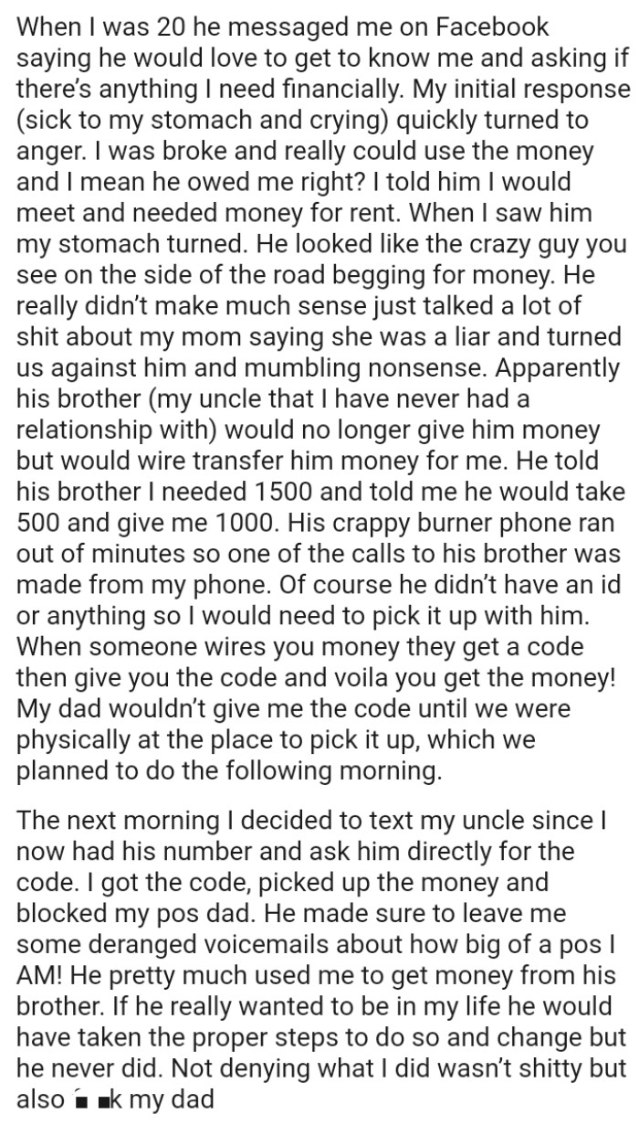 Redditor Shares How His Alcoholic Dad Wanted To Use Him To Take Money
