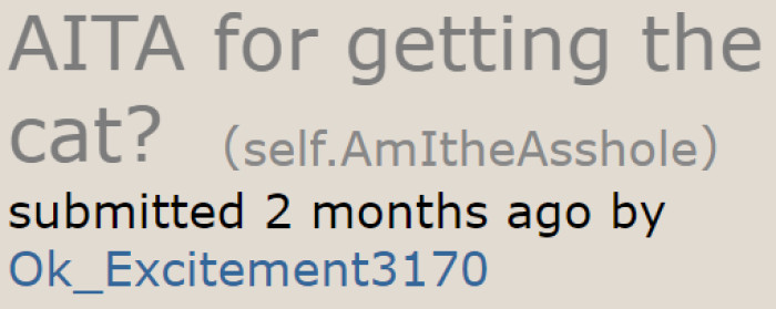 Woman is seeking judgment after her husband got angry at her for bringing a cat home.