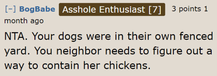 The property is fenced, so this will never be on the OP.