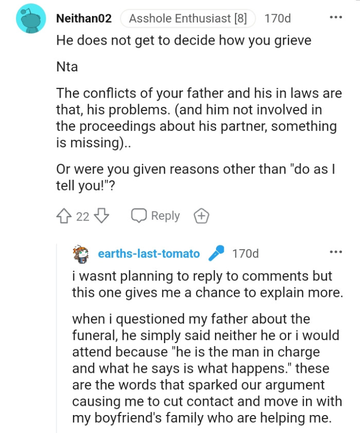 The conflicts of the OP's dad and his inlaws are not the OP's problems