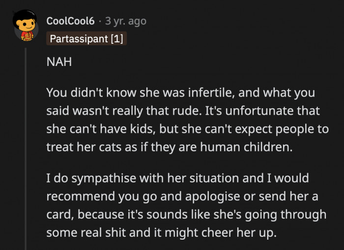 Wanting to be included at coffee meets does not make OP's colleague an a**hole, but she also shouldn't expect others to regard her cats as children like she does