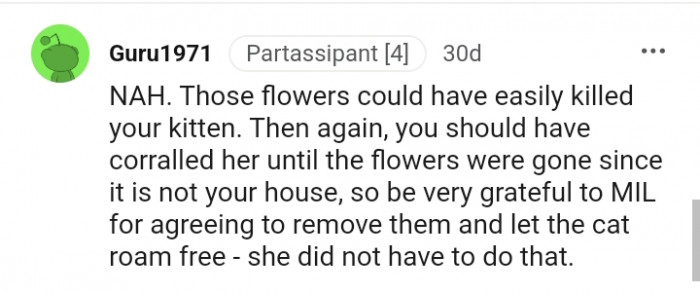 Be grateful to your MIL for agreeing to take it out