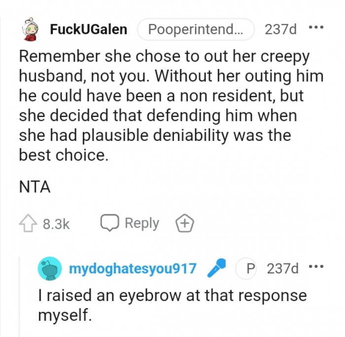 4. She outed her creepy husband