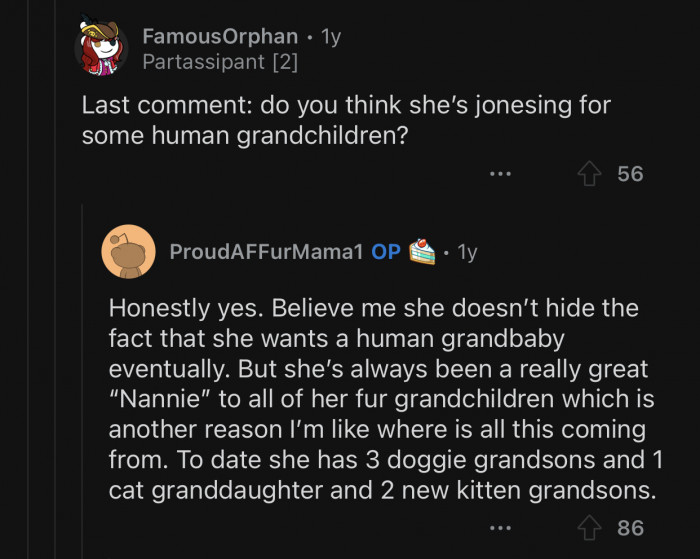 Op's mother can't hide the fact that she wants grandchildren.