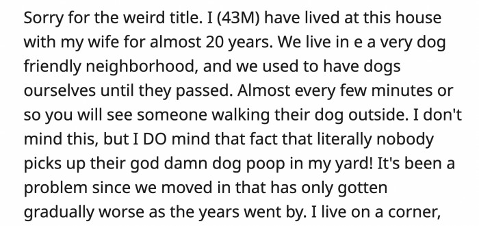 For safety reasons and to catch the owners, OP installed security cameras to monitor the front of his house and the backyard