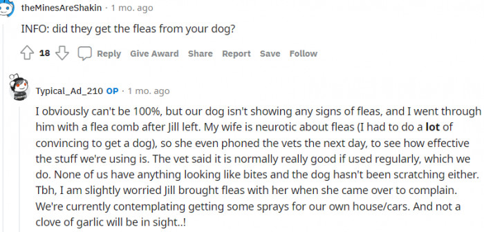 7. My wife is neurotic about fleas