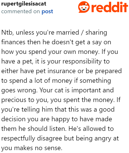 The boyfriend is going beyond his boundaries as a partner.