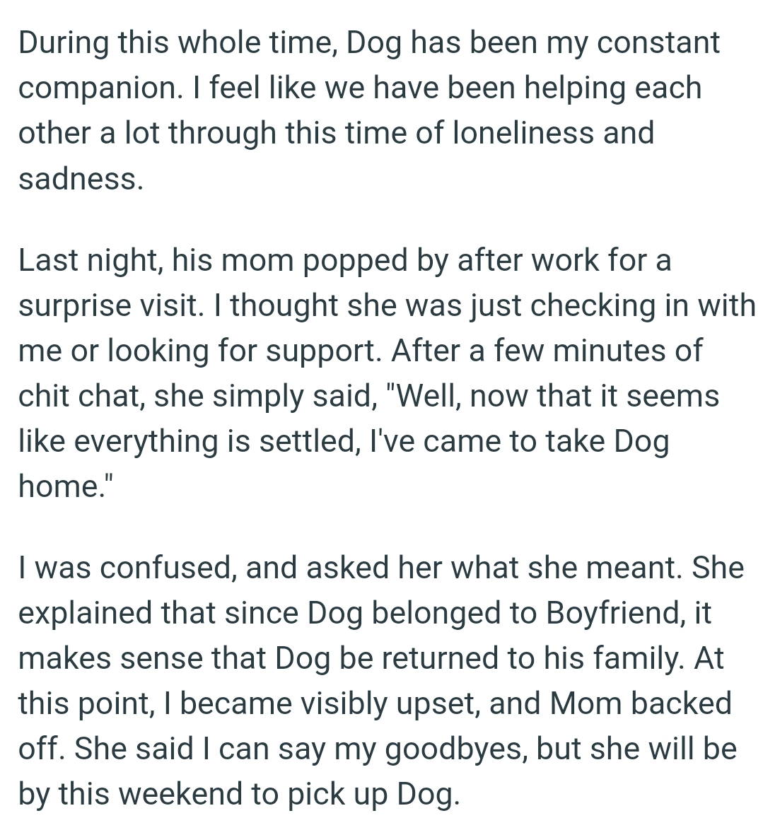 OP feels like they've been helping each other a lot through this time