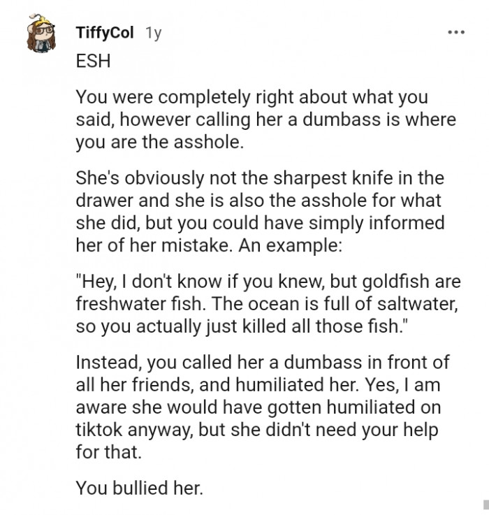 She didn't need your help to get humiliated