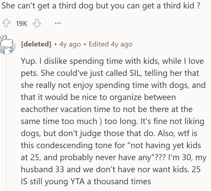 "It's fine not liking dogs, but don't judge those that do."