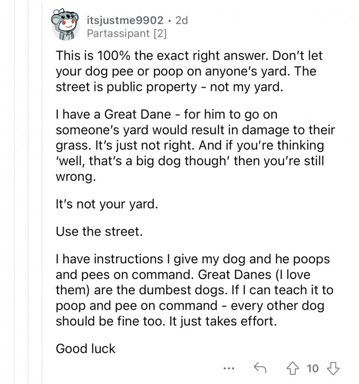 Other people's yards are not public property.