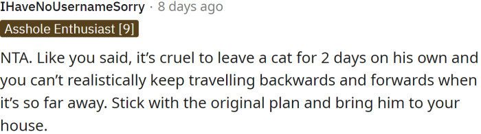 OP should stick to the original plan.