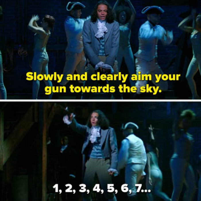 21. When the ensemble begins counting during Philip's duel in Hamilton: