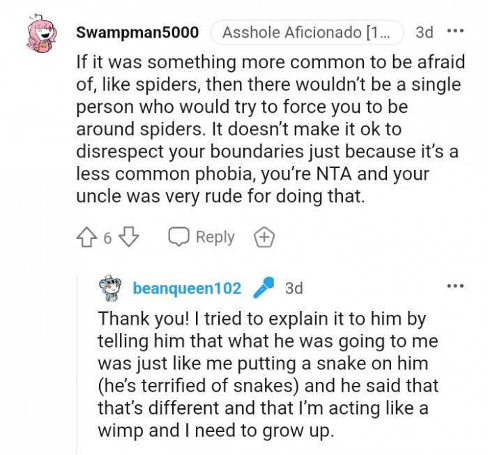 It doesn't make it okay to disrespect your boundaries