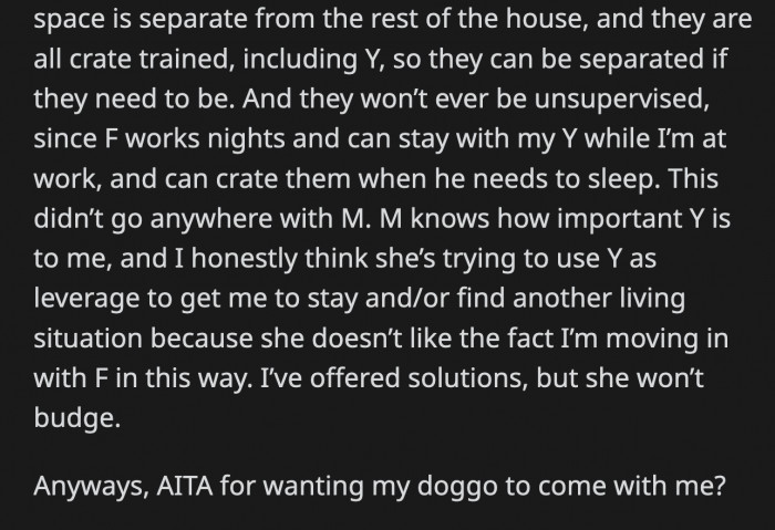 Is OP a bad daughter if she takes her dog with her when she moves out of her mom's house?