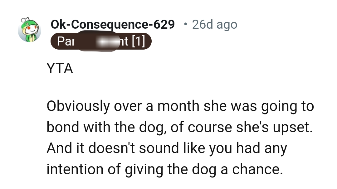 It doesn't sound like the OP intended to give the dog any chance
