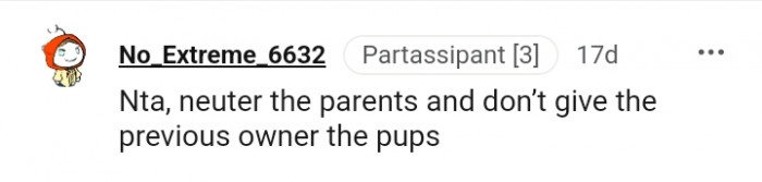 Do not give the previous owners the pups